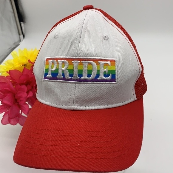Spencer Gifts Pride Red White Trucker Hat HT0044 - Picture 2 of 7